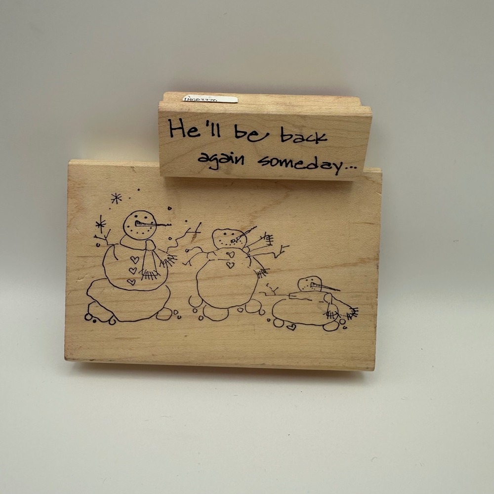 Imaginations Melting Snowmen 0885D Frosty He'll Be Back 337D Rubber Stamp Lot